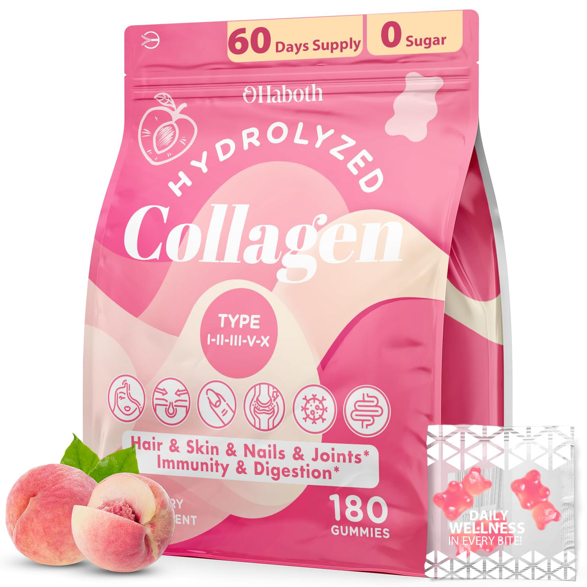 Gummies de collagène OHaboth 630g vue de face avec emballage