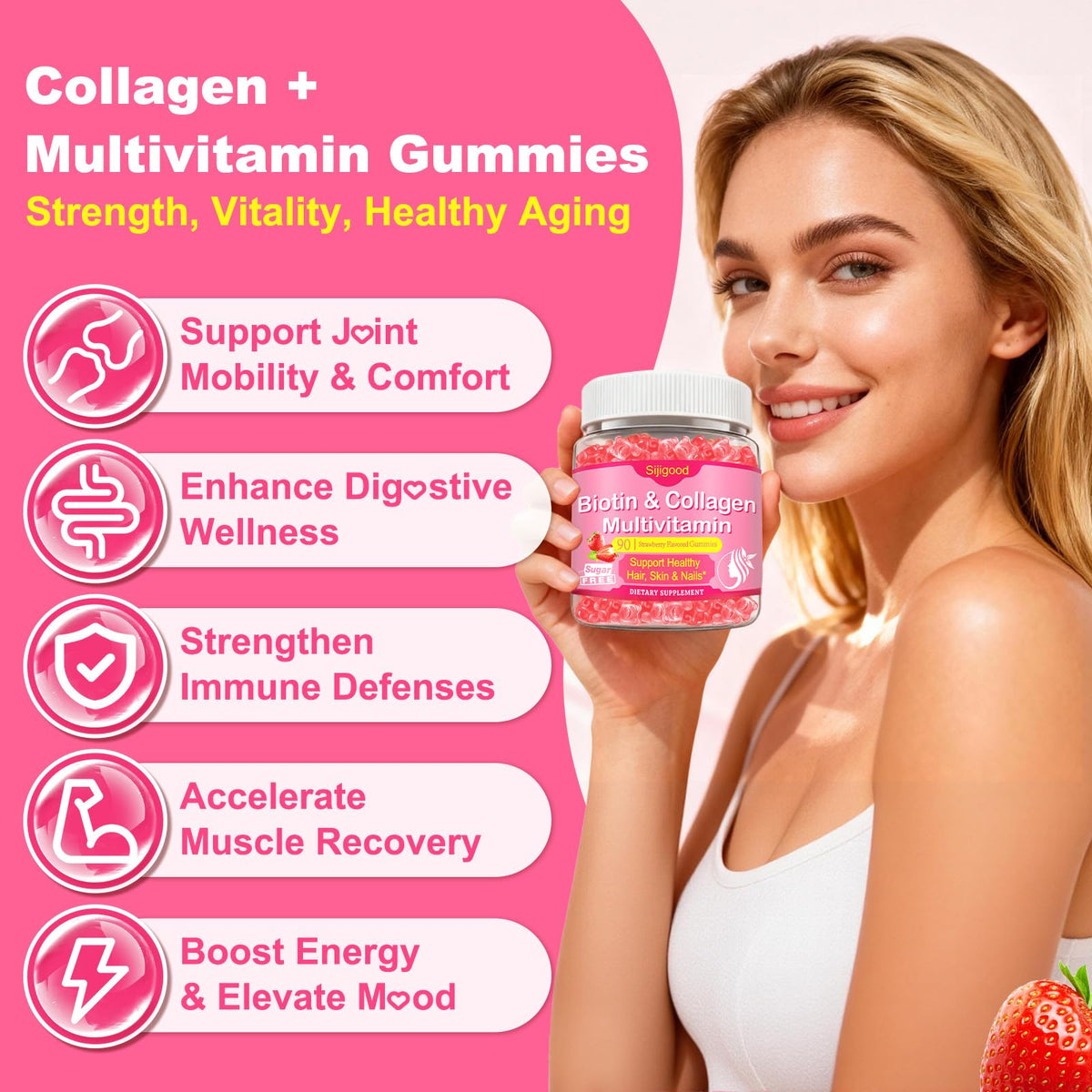 Gummies de collagène Sijigood avec des ingrédients naturels