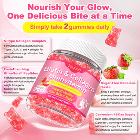 Gummies de collagène Sijigood sur un fond blanc