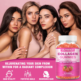 Gummies de collagène vegan avec fruits en arrière-plan