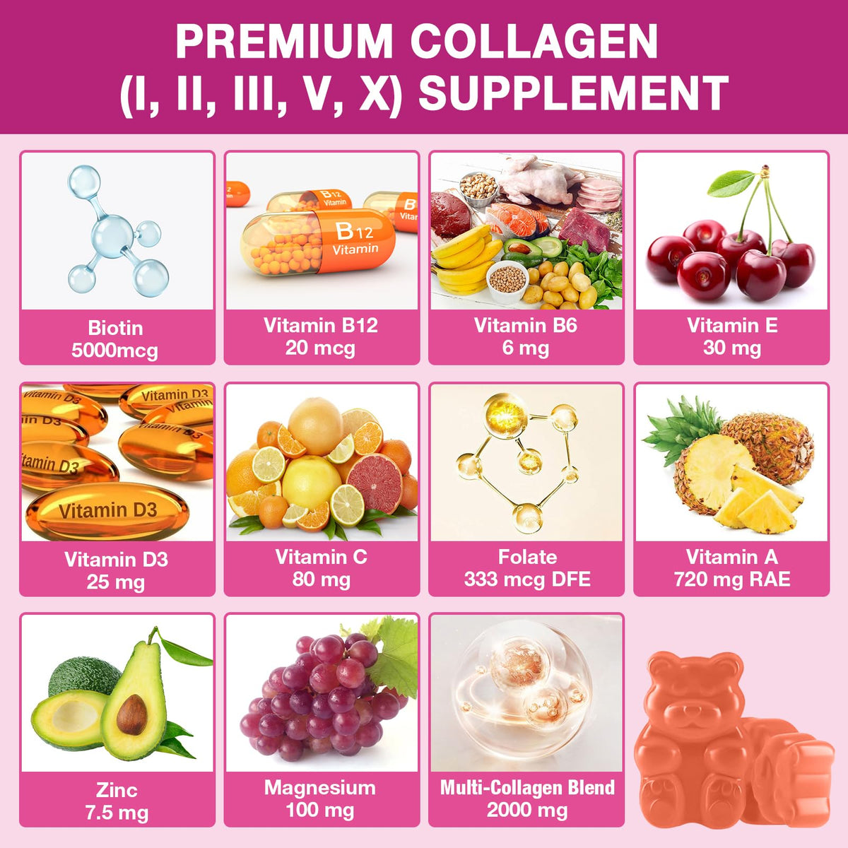 Gummies de collagène vegan dans une main