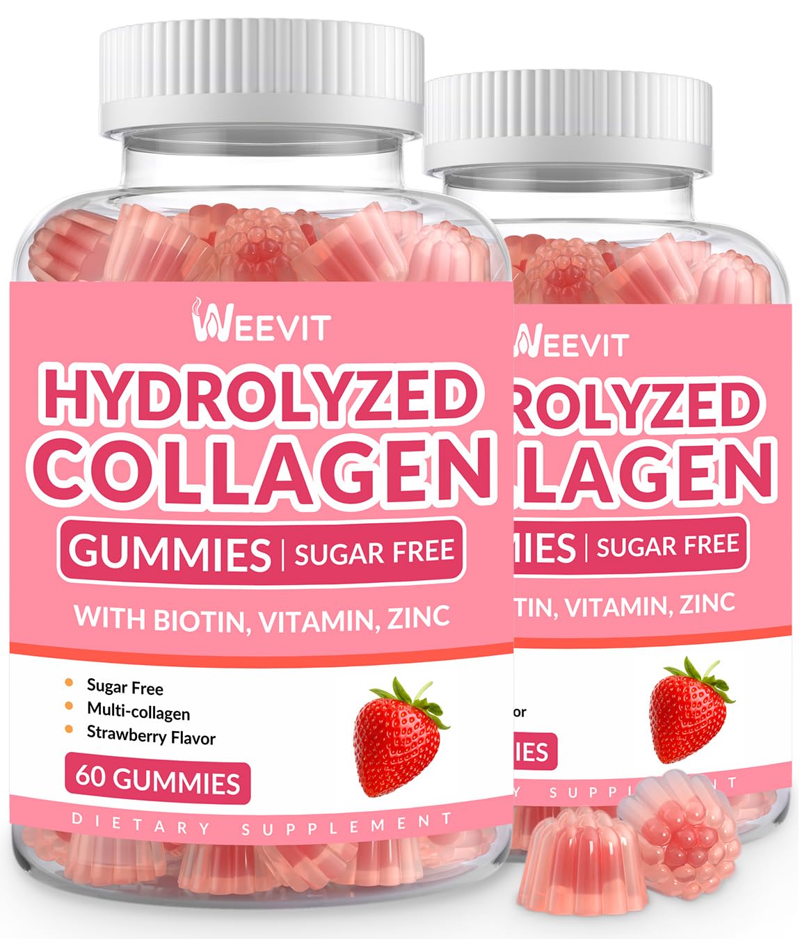 Gummies de collagène WEEVIT vue de face dans leur emballage
