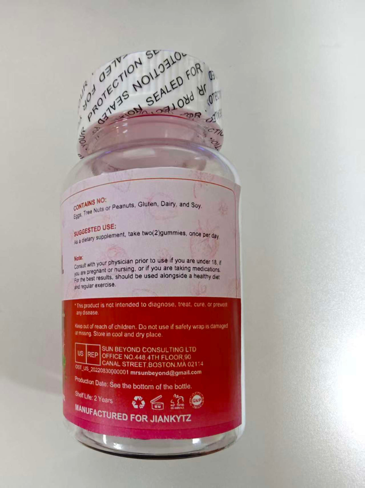 Gummies de cortisol JIANKYTZ avec des ingrédients naturels en arrière-plan