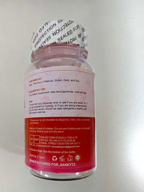 Gummies de cortisol JIANKYTZ avec des ingrédients naturels en arrière-plan