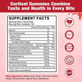 Gummies de cortisol JIANKYTZ montrant la texture et la couleur
