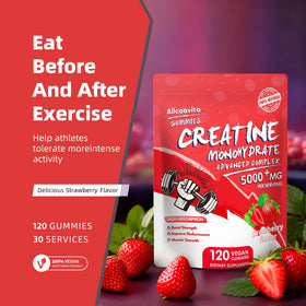 Gummies de créatine Allcoovita sur fond blanc