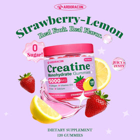 Gummies de créatine ARDORACON, flacon ouvert avec gummies visibles