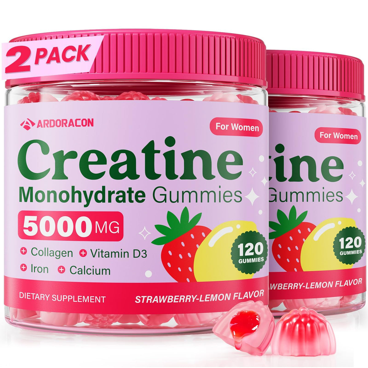 Gummies de créatine ARDORACON pour femmes, vue de face