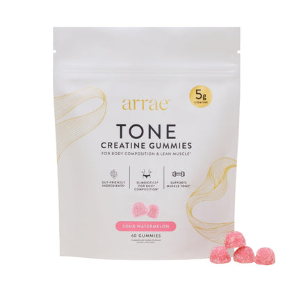 Gummies de Créatine Arrae pour Femmes, 60 gummies, goût pastèque acide