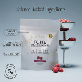 Gummies de Créatine Arrae pour Femmes, présentation des gummies dans un bol