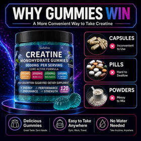 Gummies de créatine au goût de framboise dans une main