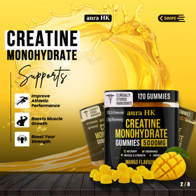 Gummies de créatine aura HK avec étiquette visible