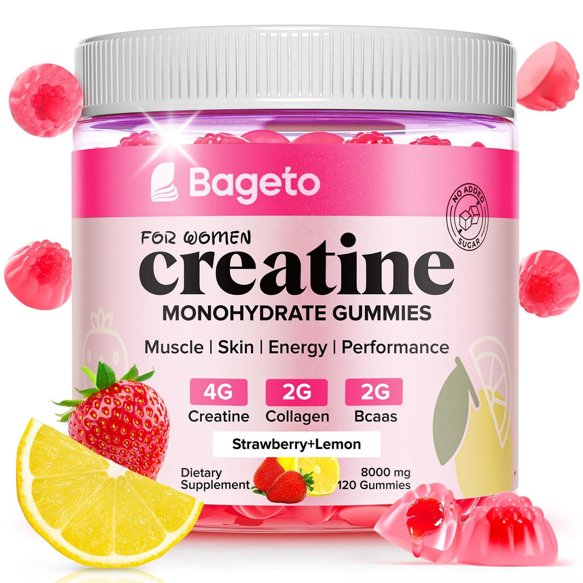 Gummies de créatine Bageto 4000mg boîte vue de face