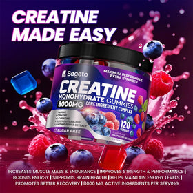 Gummies de Créatine Bageto montrant la texture et la couleur