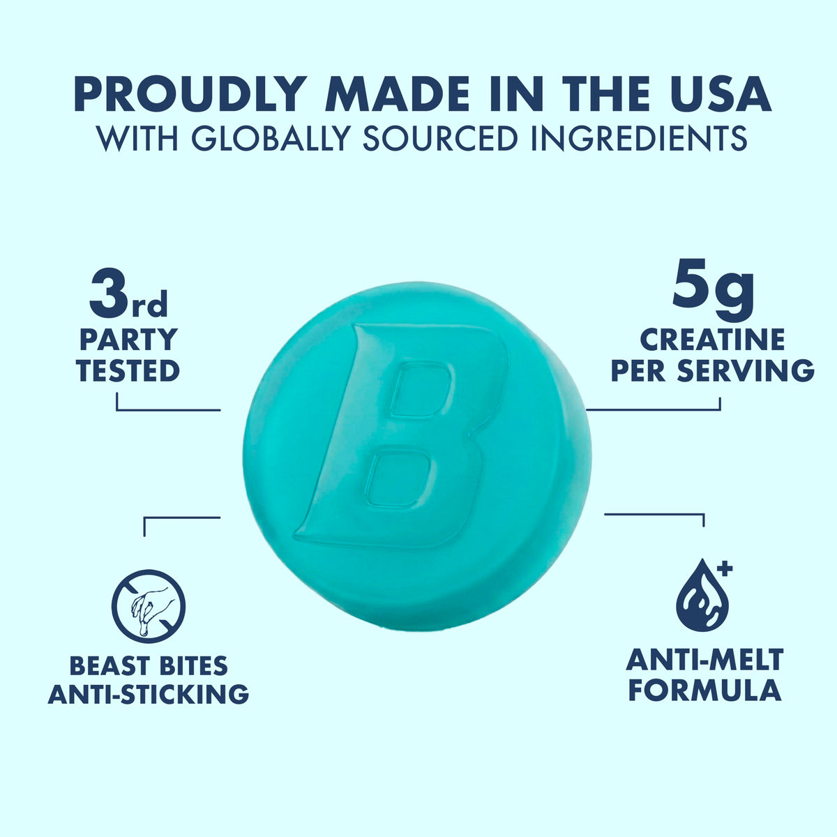 Gummies de Créatine BEAST BITES, emballage et contenu