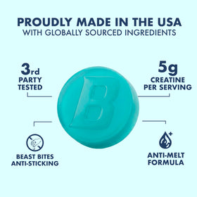 Gummies de Créatine BEAST BITES, emballage et contenu