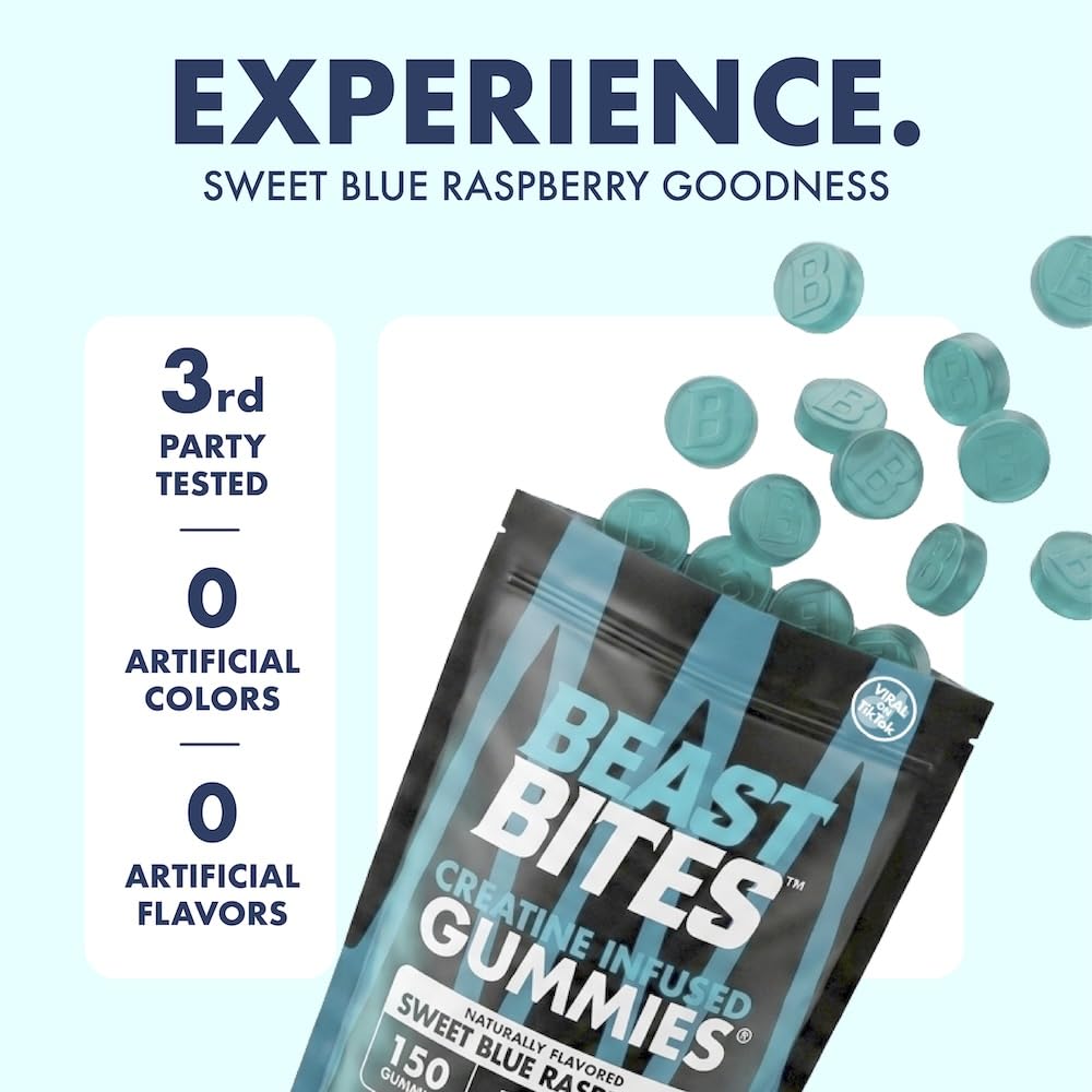 Gummies de Créatine BEAST BITES sur une table