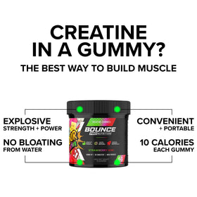 Gummies de créatine Bounce Pro dans un bol avec des fruits