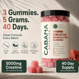 Gummies de créatine Cabana Nutrition, présentation sur fond blanc