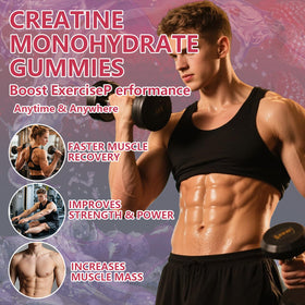 Gummies de créatine Crasye en portion sur une assiette