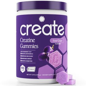 Gummies de Créatine Create 90 unités saveur raisin acide vue de face