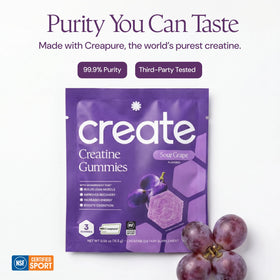 Gummies de créatine Create avec un fond de nature