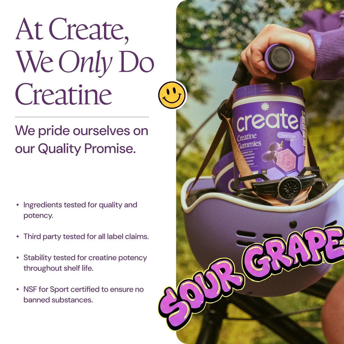 Gummies de Créatine Create montrant la texture de la gomme