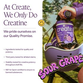 Gummies de Créatine Create montrant la texture de la gomme