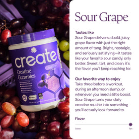 Gummies de Créatine Create pot ouvert avec gummies visibles