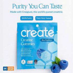 Gummies de créatine Create, présentation dans une main