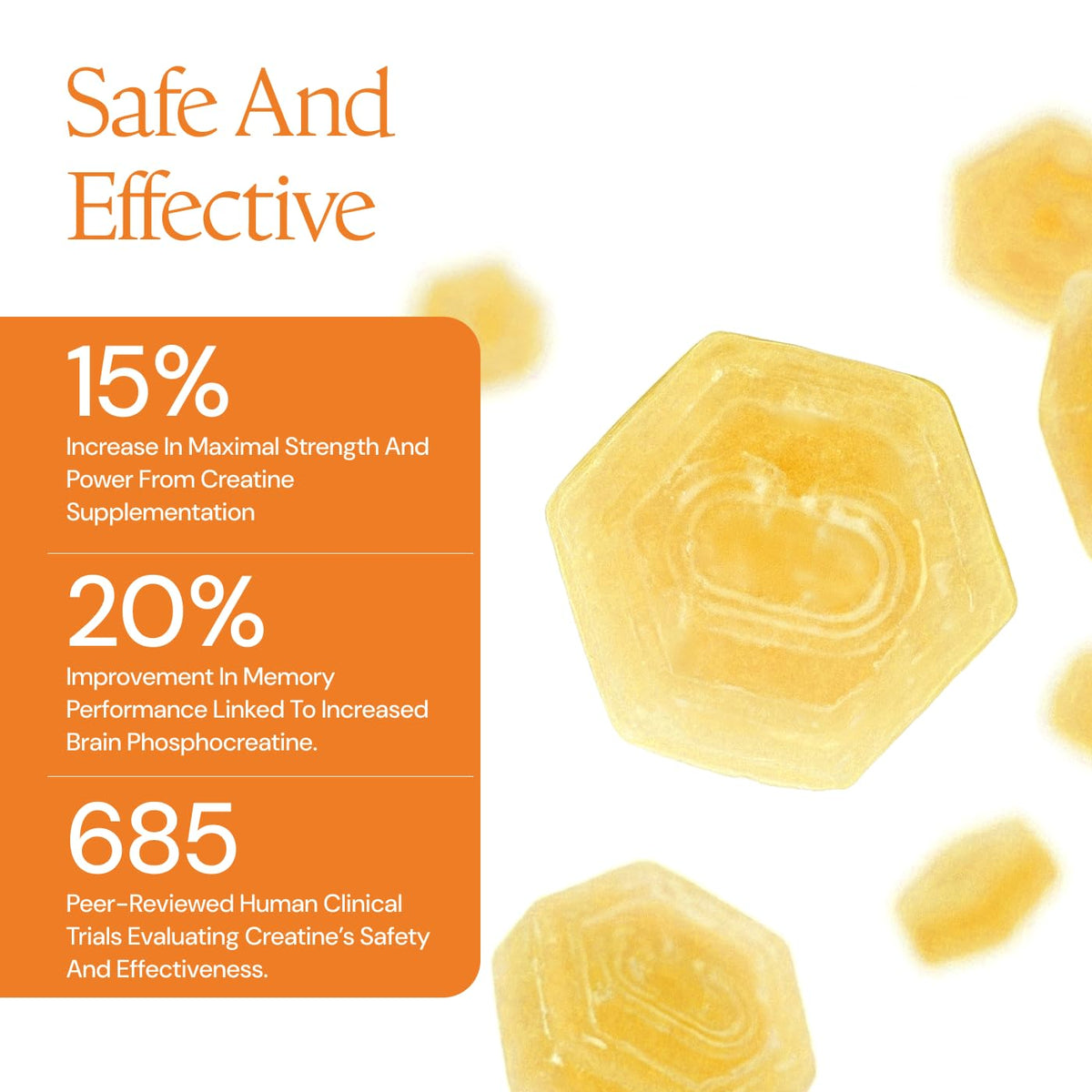 Gummies de créatine Create sur une table, ambiance sportive