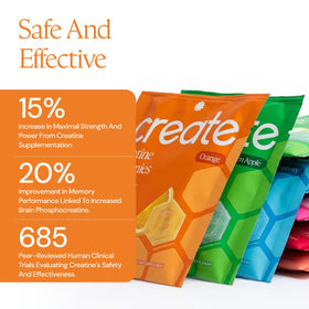 Gummies de créatine Create, vue arrière du sachet