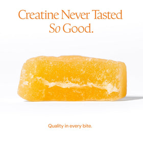 Gummies de créatine Create, vue de dessus montrant la texture