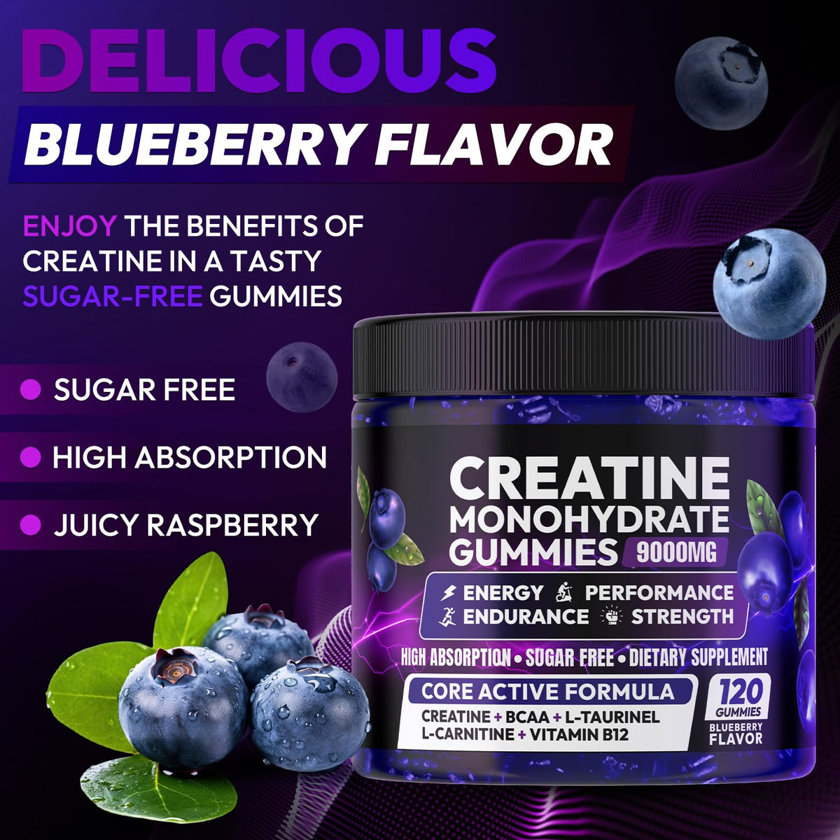 Gummies de créatine Cytona, vue de côté montrant la texture