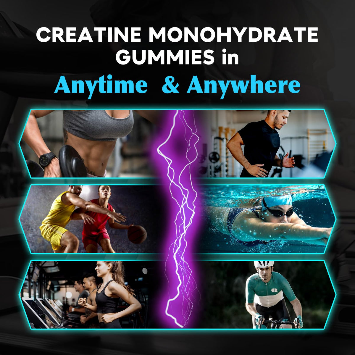 Gummies de créatine duwhot avec présentation de la texture