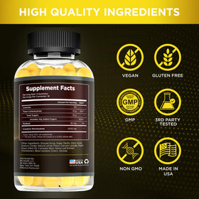 Gummies de créatine Effective Nutra sur une table en bois
