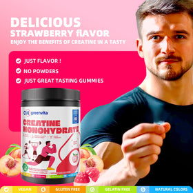 Gummies de créatine en gros plan, dosage de 5g
