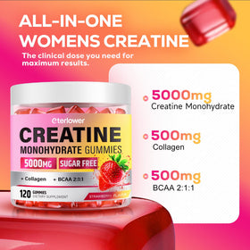 Gummies de créatine eterlower à la fraise vue de près