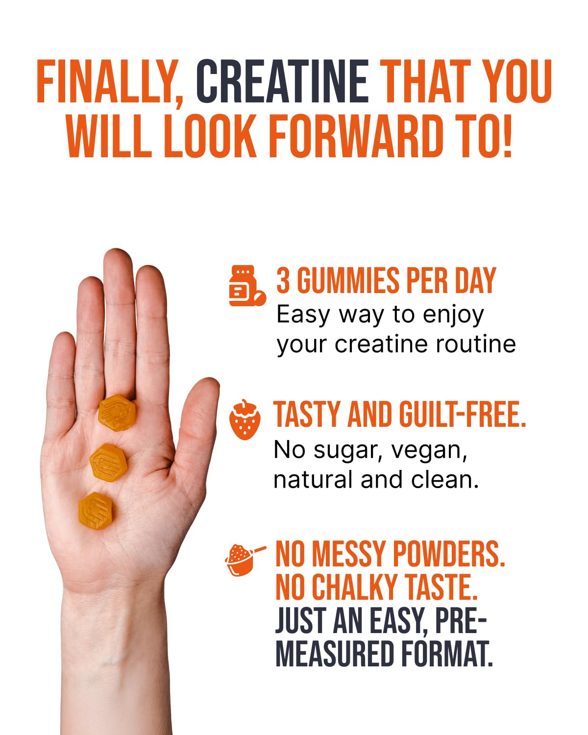 Gummies de créatine HCl ECOWISE avec des fruits frais