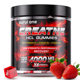 Gummies de créatine HCL ourui one 4000mg au goût de fraise, vue de face