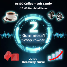 Gummies de créatine HMB HEALOADING avec une main tenant un gummy