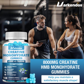 Gummies de créatine HMB Uarkendos, ingrédients listés sur l'emballage