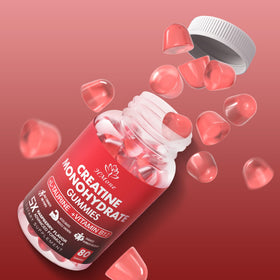 Gummies de créatine HMone, présentation sur une assiette