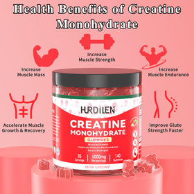 Gummies de créatine Hurdilen montrant la taille réelle