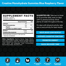 Gummies de créatine INVIGOR8 sur une table avec accessoires de sport