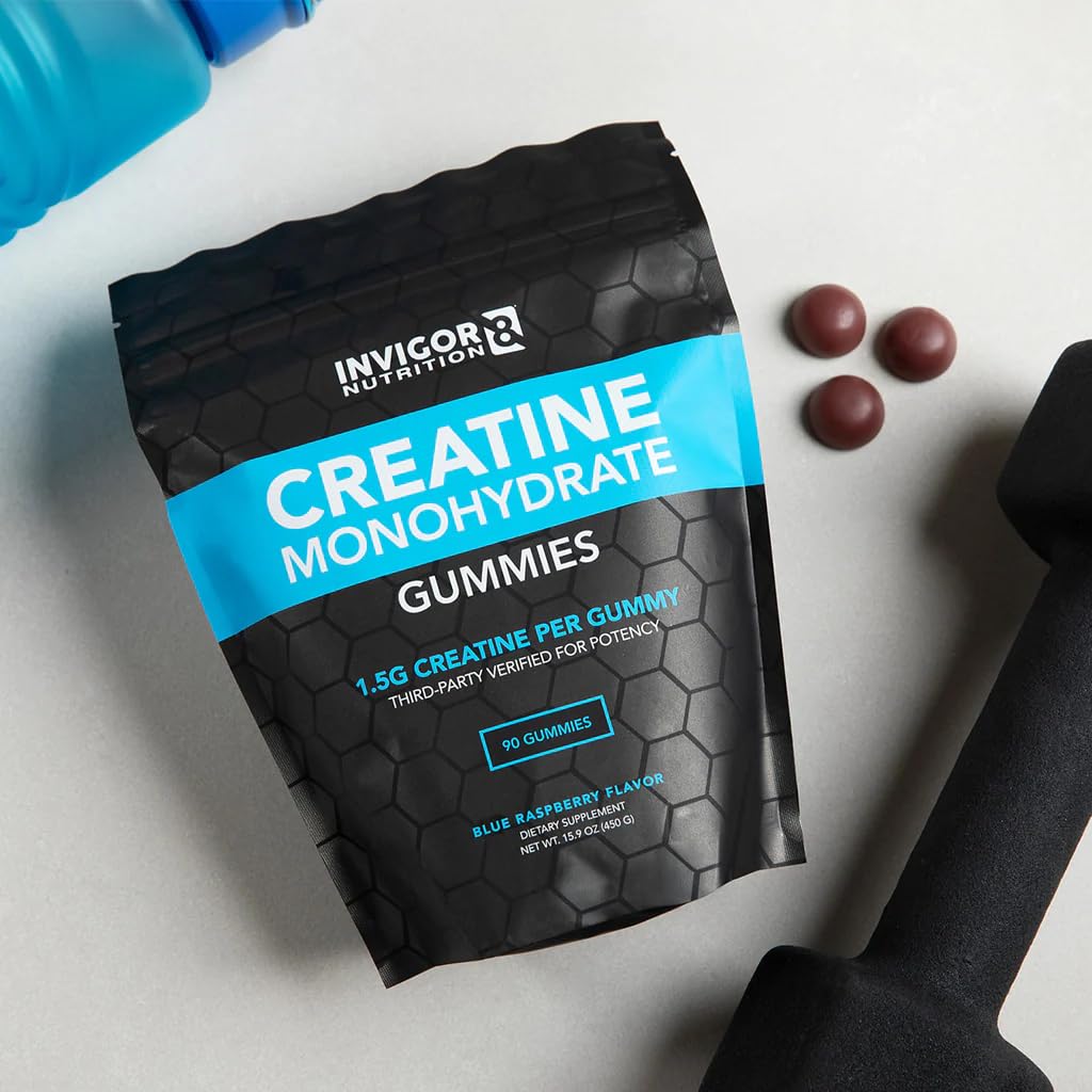 Gummies de créatine INVIGOR8, vue de l'arrière de l'emballage