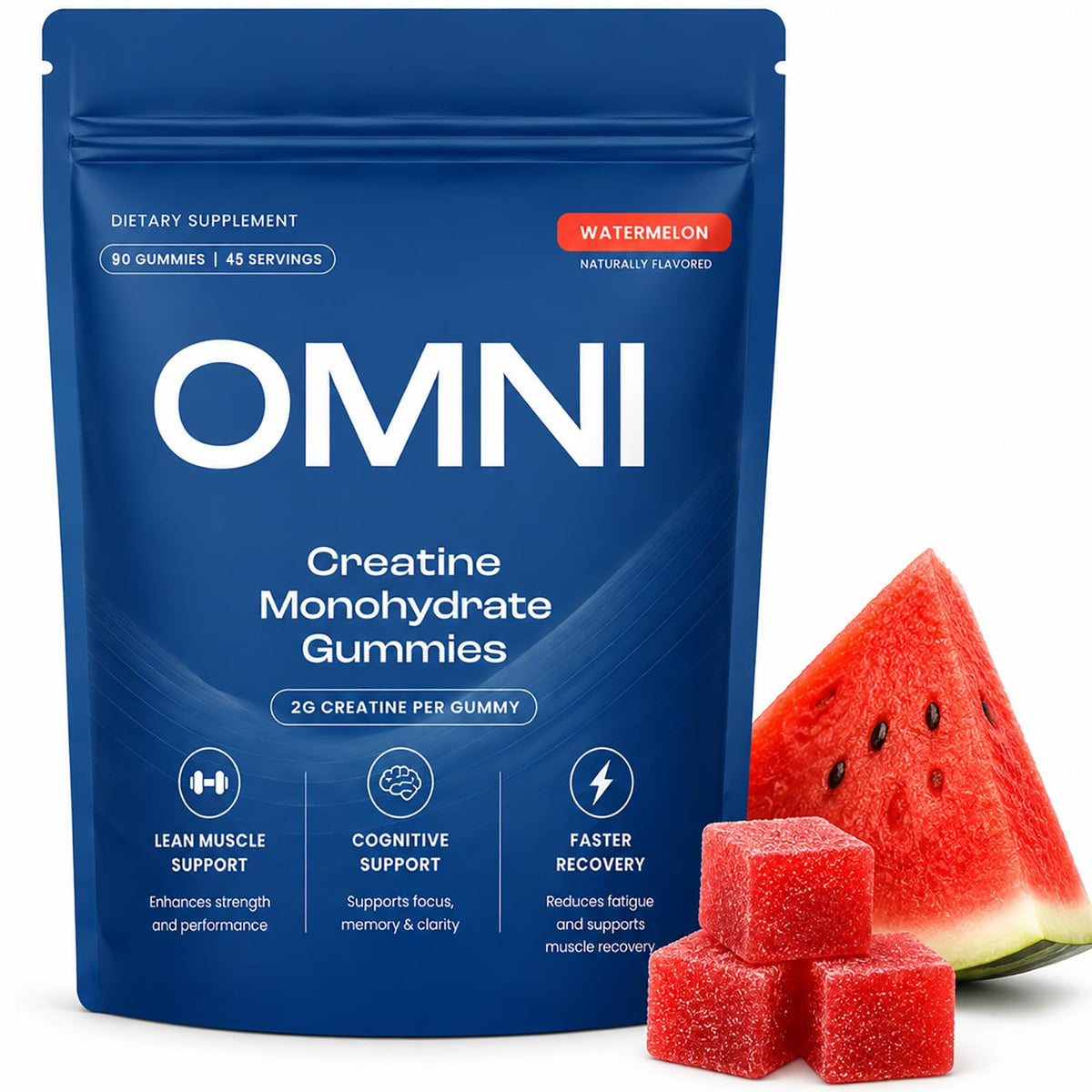 gummies de créatine linnavarv saveur pastèque, vue de face