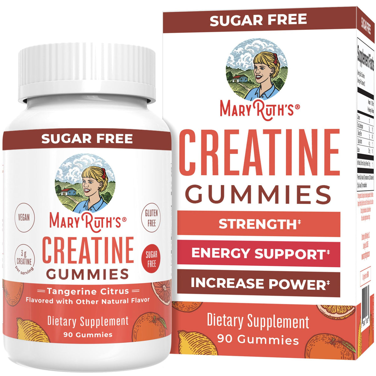 Gummies de créatine MARYRUTH'S saveur tangerine vue avant