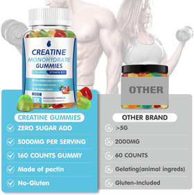 Gummies de créatine MaxHemp avec étiquette nutritionnelle visible
