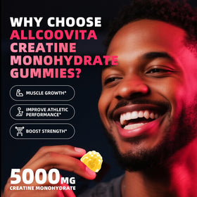 Gummies de créatine monohydrate Allcoovita avec vue de côté